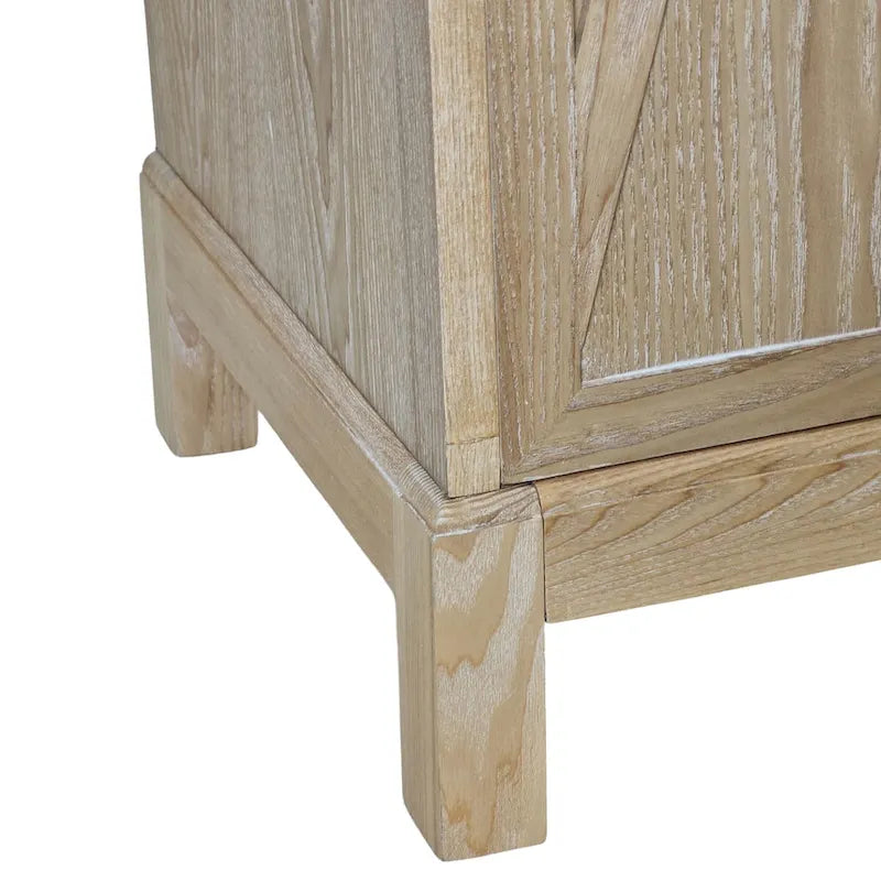 Modern 4-Door Cabinet Sideboard Buffet with Mirrored Decorative Doors