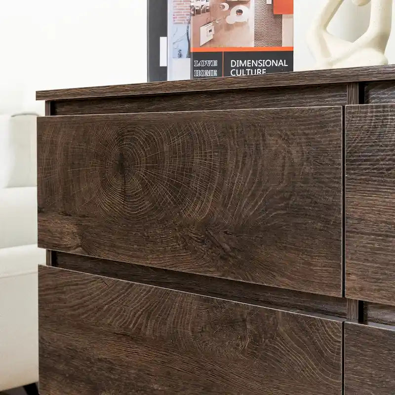 Bar Cabinet with Six Drawers and Sturdy Scratch Resistant Finish