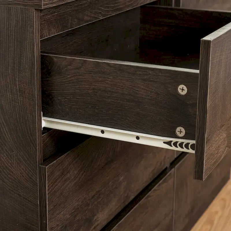 Bar Cabinet with Six Drawers and Sturdy Scratch Resistant Finish