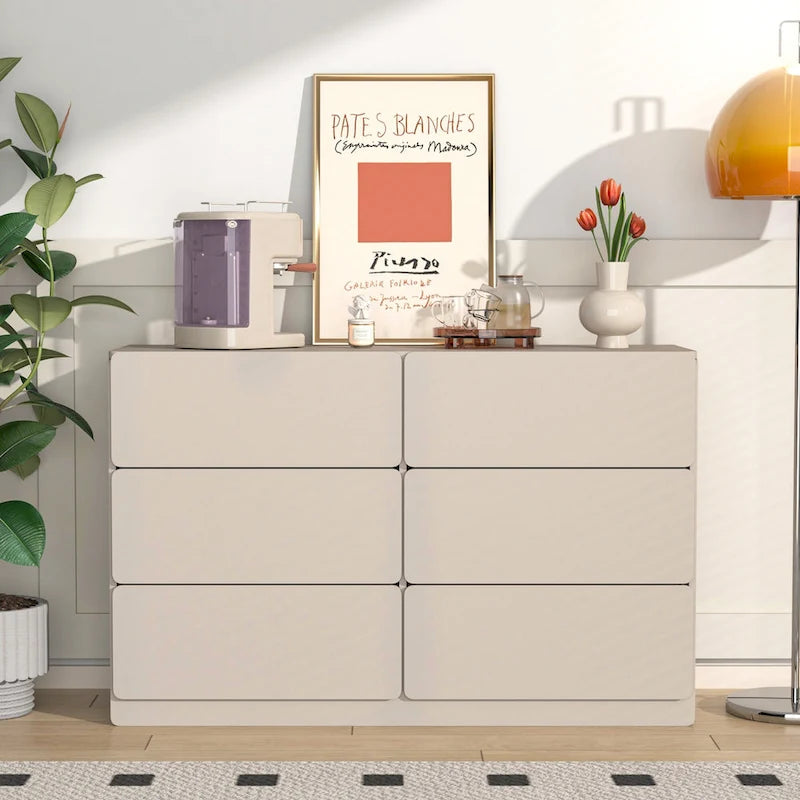 Bar Cabinet with Six Drawers and Sturdy Scratch Resistant Finish