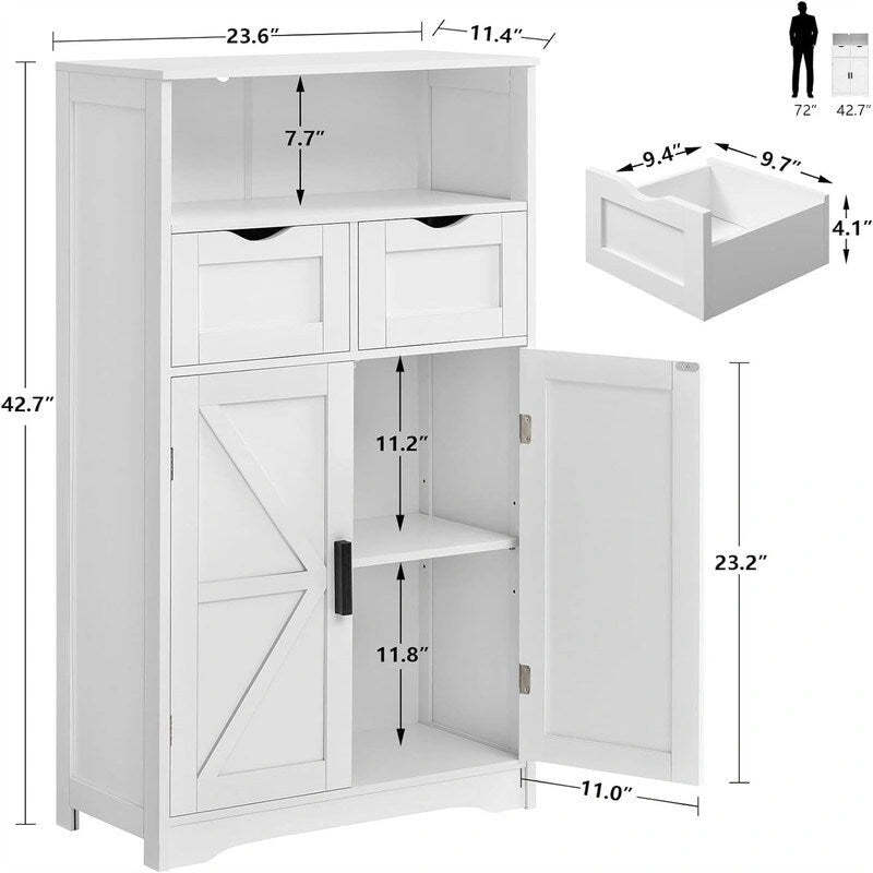 Unterschrank mit 2 Türen und 2 Schubladen - 11.4D x 23.6W x 42.7H