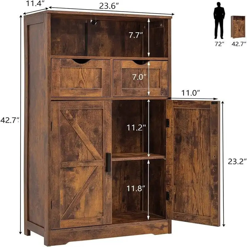 Unterschrank mit 2 Türen und 2 Schubladen - 11.4D x 23.6W x 42.7H