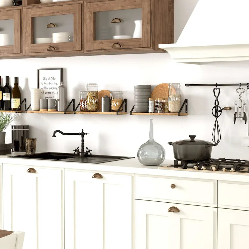 17 Inch Long, 4.5 Deep Wooden Floating Shelves, Shelf for Kitchen