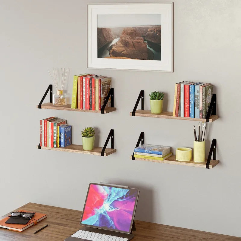 17 Inch Long, 4.5 Deep Wooden Floating Shelves, Shelf for Kitchen