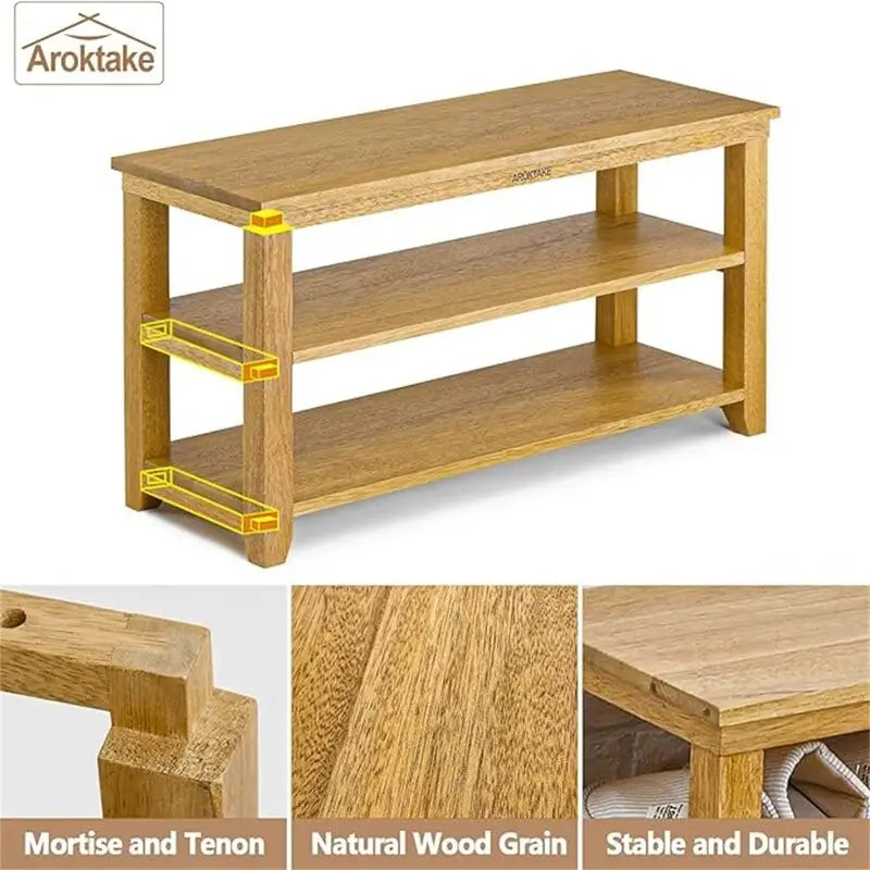 Panca in legno a 2 livelli per impieghi gravosi - 11.81D x 31.5W x 16.54H