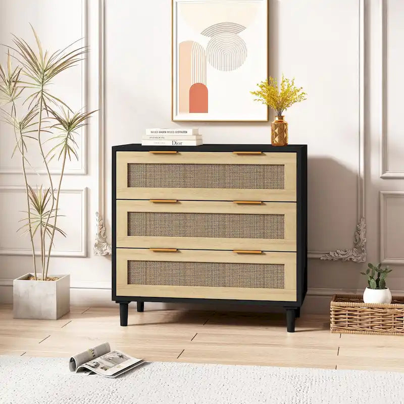 31.50L Rattanschrank mit 3 Schubladen