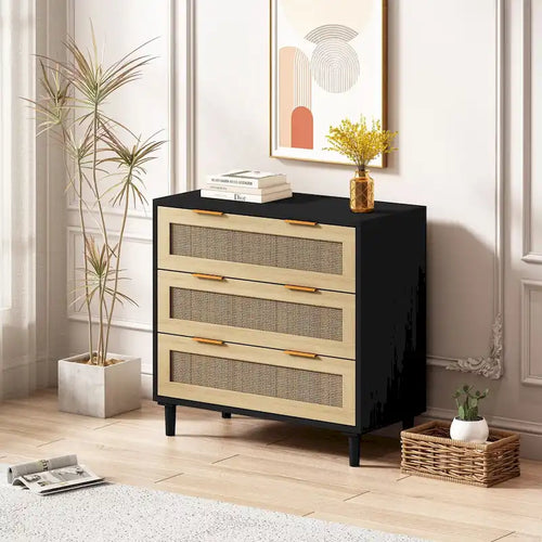 31.50L Rattanschrank mit 3 Schubladen