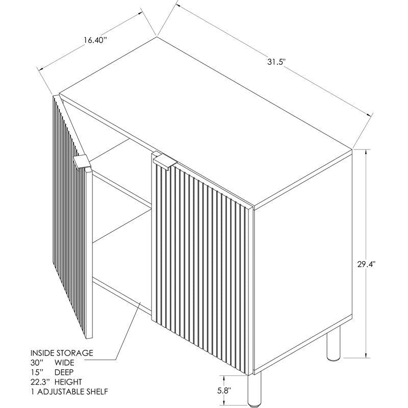 Brauner Schrank mit 2 Türen