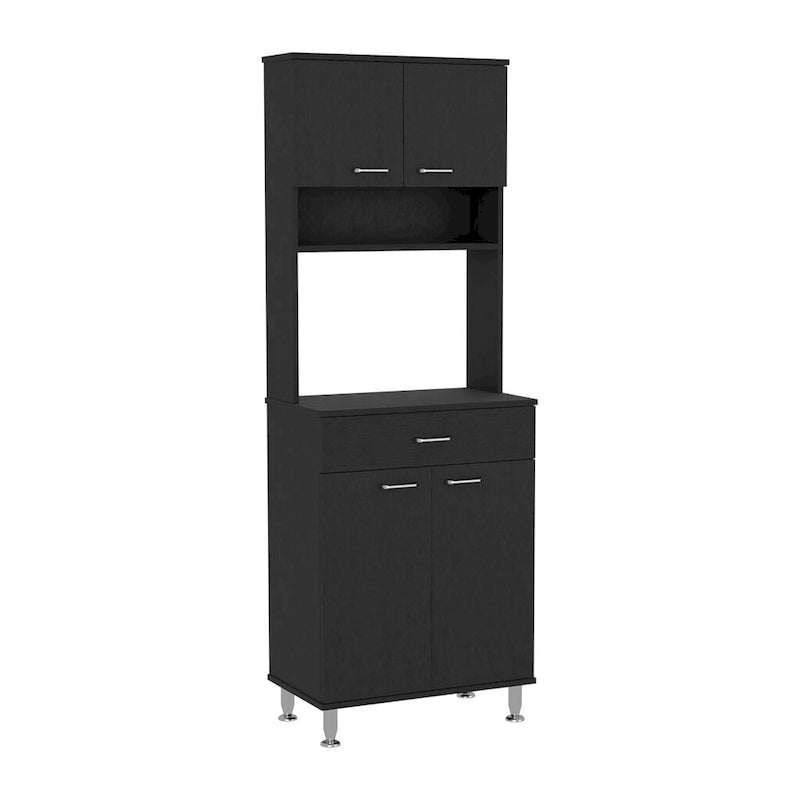Garde-manger avec deux meubles à deux portes, finition wengé noir, haute qualité et durable