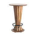 Table de bar ronde avec piètement en sablier et repose-pieds - 28x28x42
