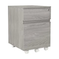 Office Rolling Two Drawer Storage File Cabinet with Lock