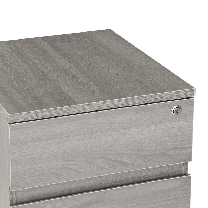 Office Rolling Two Drawer Storage File Cabinet with Lock