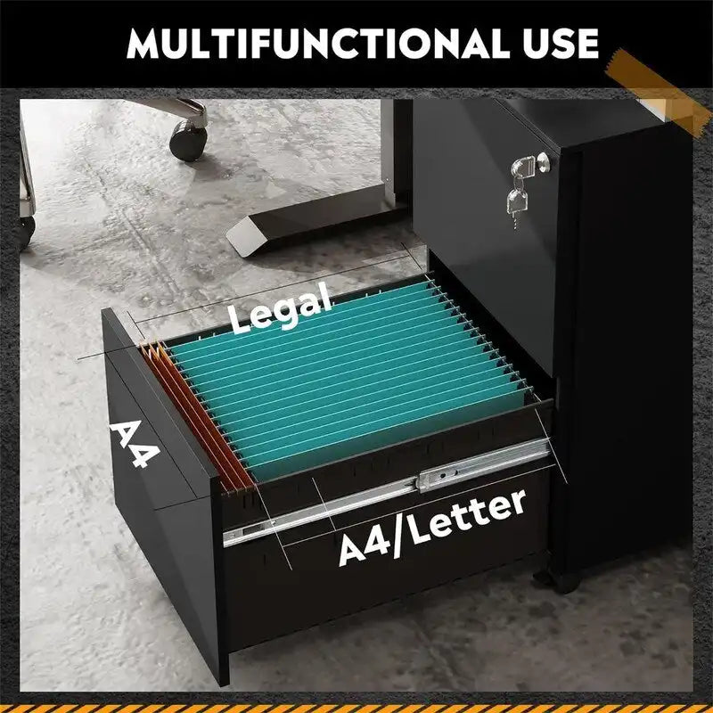 2-Drawer Mobile File Cabinet