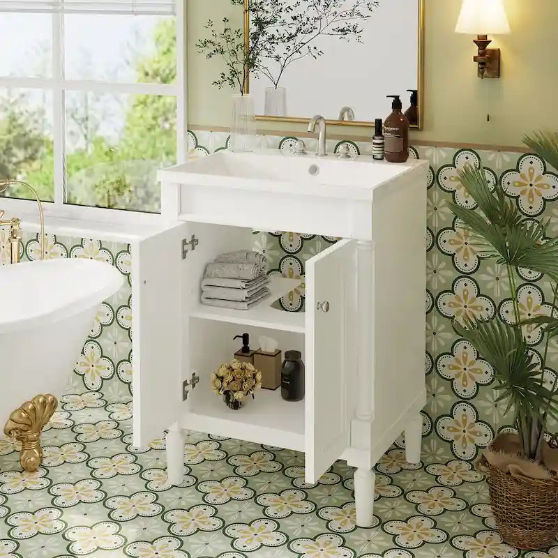 Badezimmer-Waschtisch mit einem Waschbecken