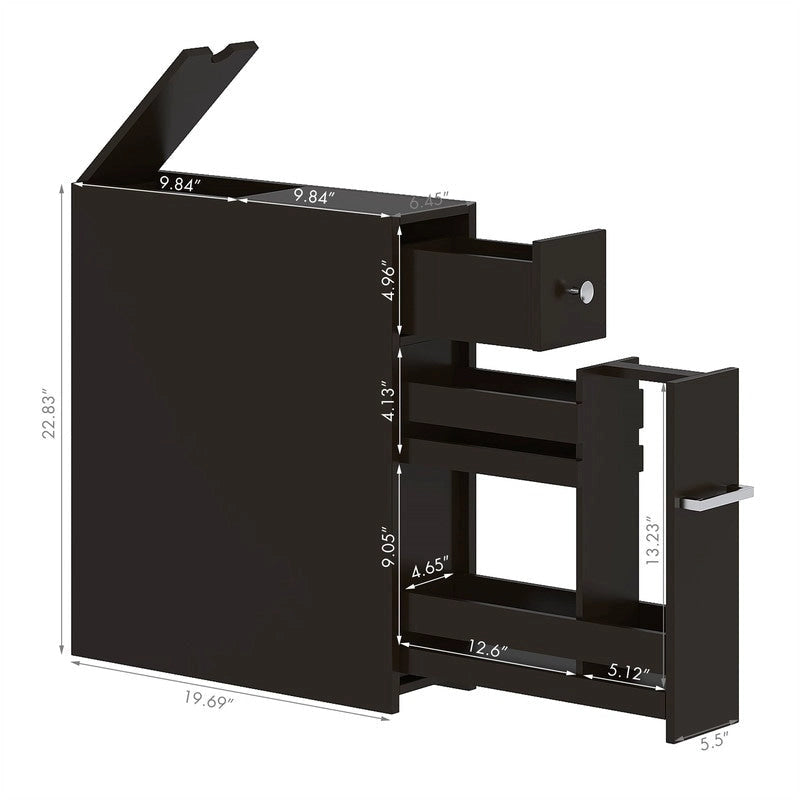 Schmaler Badezimmerschrank - 19.69D x 6.45W x 22.83H