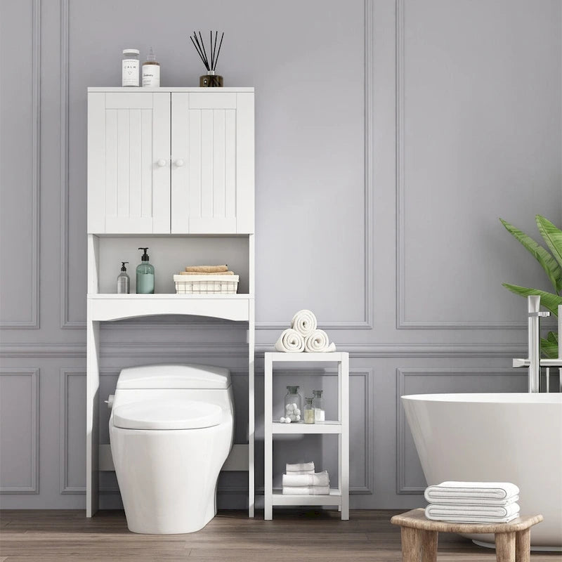 Organisateur de rangement de salle de bains au-dessus des toilettes