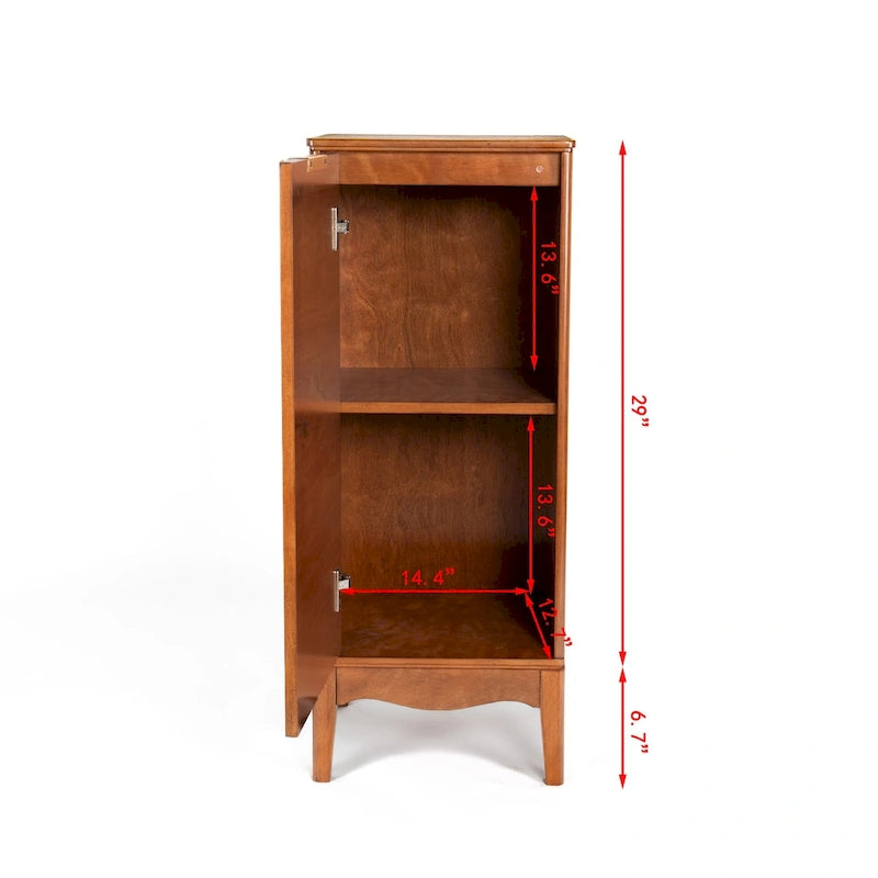 Armoire basse moderne de salle de bains et armoire à linge avec étagères réglables, laiton antique (14.5 x 12.6 x 35.7)