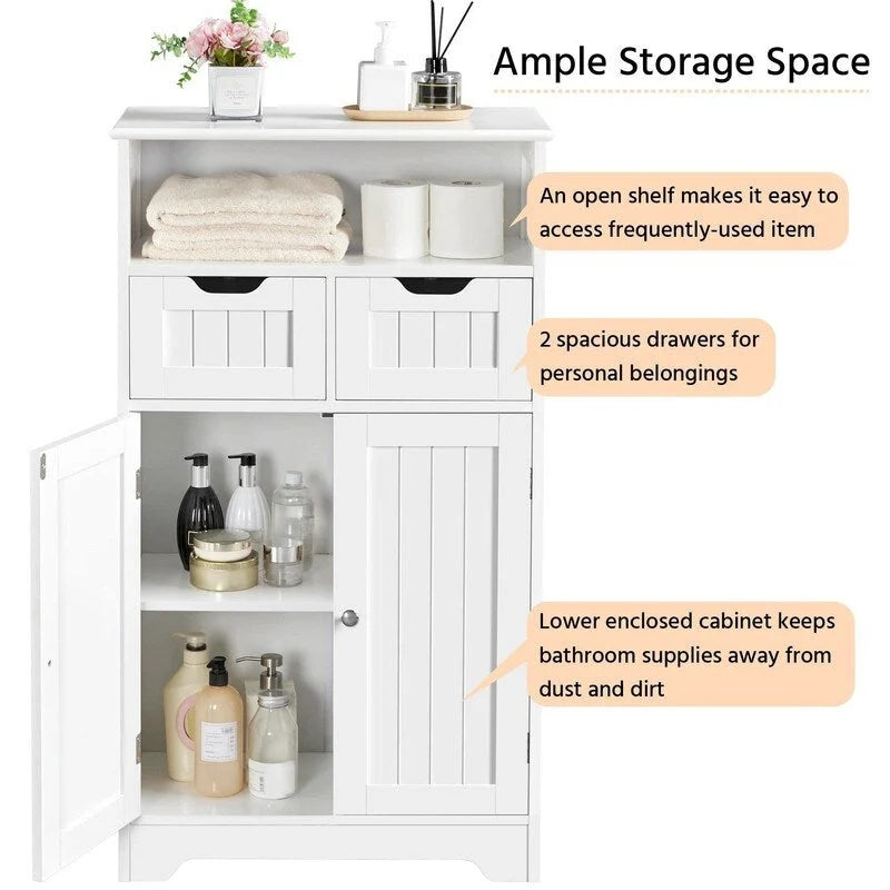 Armoire de rangement de salle de bains à 2 tiroirs - 12D x 24W x 41H