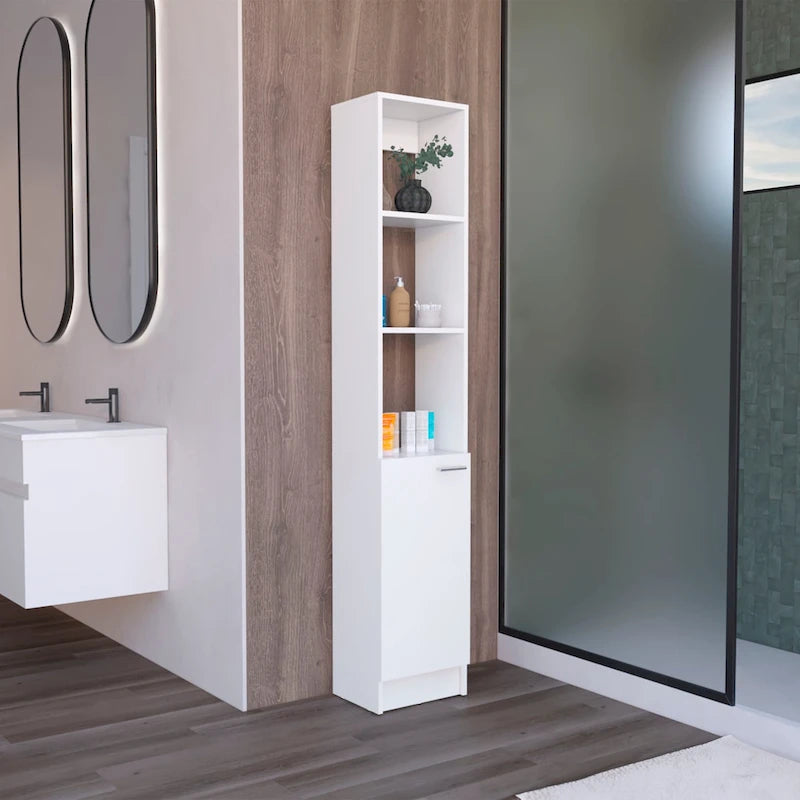 Armoire de rangement haute pour salle de bains, avec 6 étagères, pour salle de bains, salon et cuisine