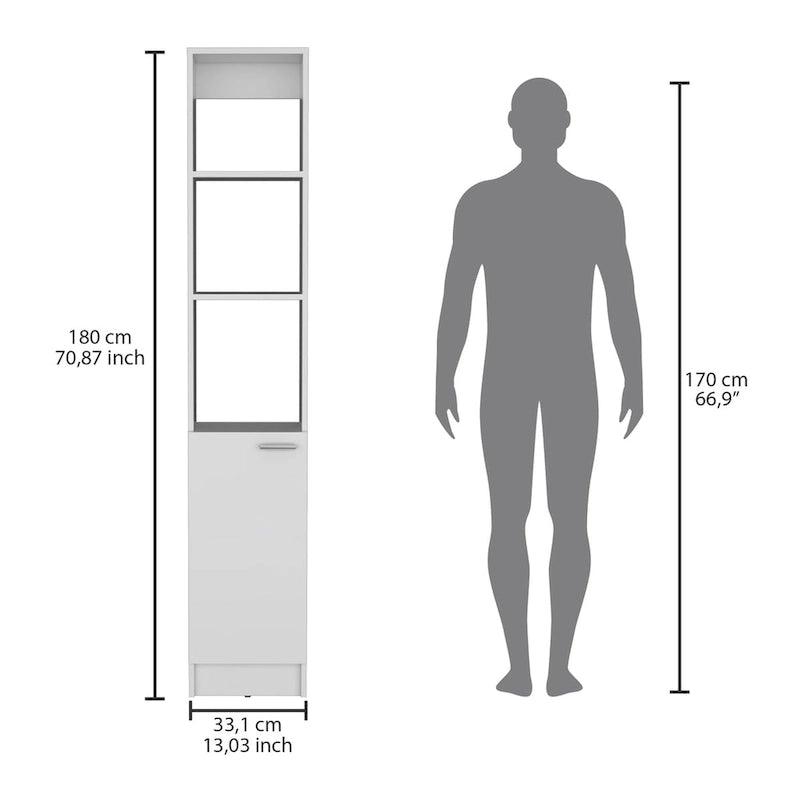 Armoire de rangement haute pour salle de bains, avec 6 étagères, pour salle de bains, salon et cuisine