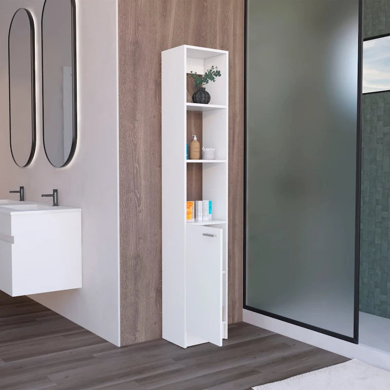 Armoire de rangement haute pour salle de bains, avec 6 étagères, pour salle de bains, salon et cuisine