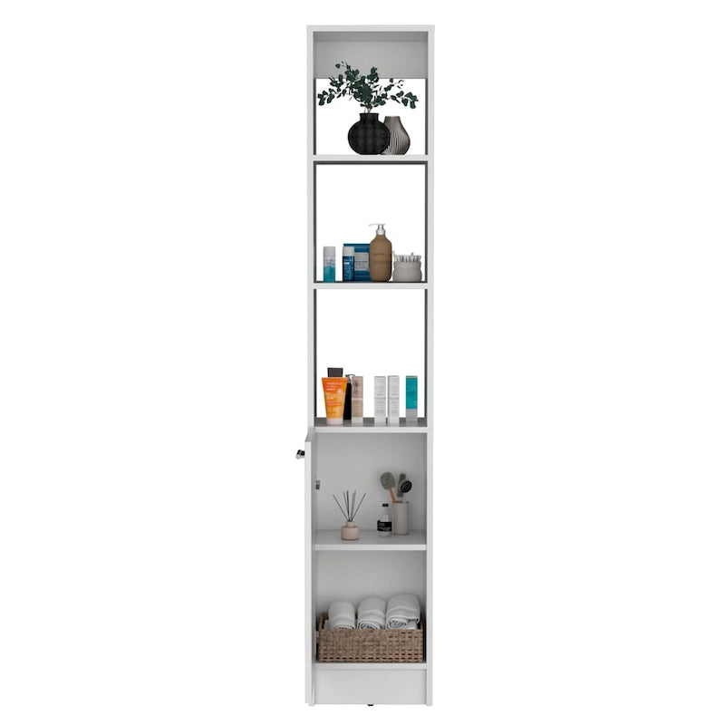 Armoire de rangement haute pour salle de bains, avec 6 étagères, pour salle de bains, salon et cuisine