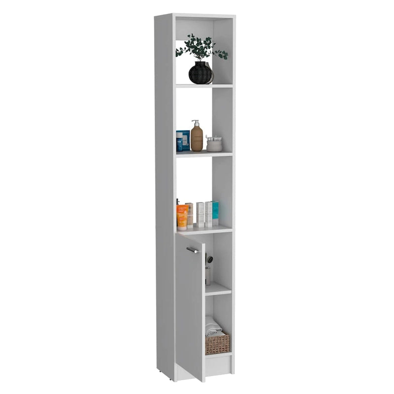 Armoire de rangement haute pour salle de bains, avec 6 étagères, pour salle de bains, salon et cuisine