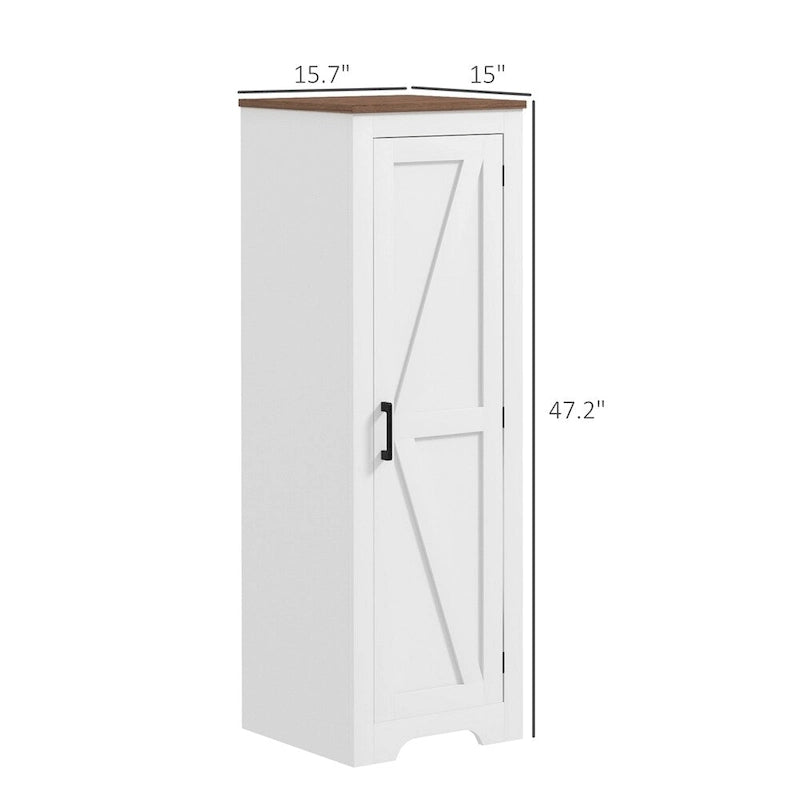 Meuble de rangement champêtre avec étagère, meuble d’appoint à porte de grange simple